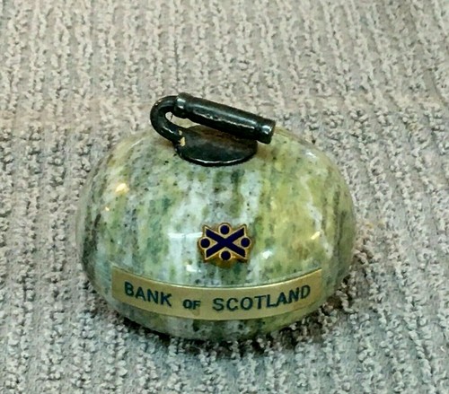 Peso de papel de mármol inclinable escocés piedra rizadora minatare Royal Bank of Scotland  - Imagen 1 de 7