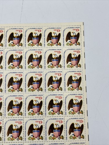 One Nation Indivisible Eagle Sheet of One Hundred 13 Cent Stamps Scott #1596 - Picture 5 of 10