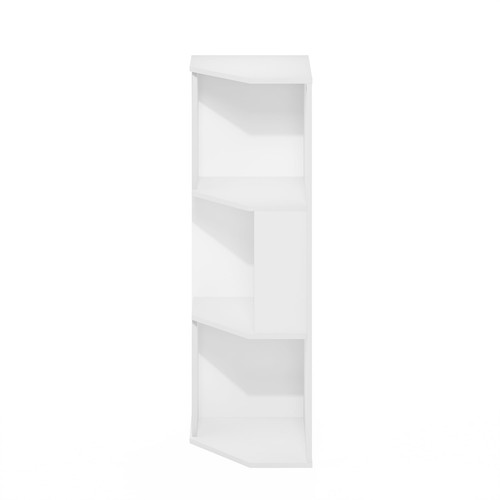 3-Tier Freestanding Corner Shelf Bookcase, Bookshelf, White - Picture 3 of 6