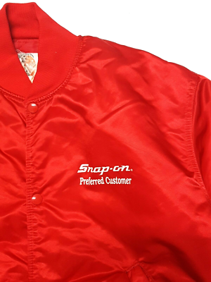 VINTAGE 90'S SNAP ON TOOLS USA EAGLE RED SATIN BOMBER JACKET L | eBay