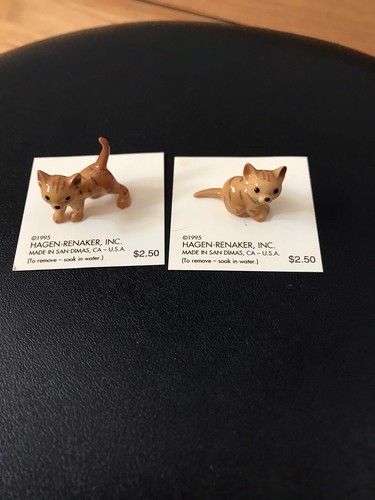 Hagen Renaker Vintage Miniature Kitten Walk/alley And Kitten Sit /alley New - Picture 2 of 6