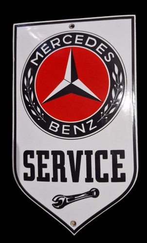 MERCEDES BENZ RED SERVICE. PORCELAIN EMAILLE / ENAMEL SHIELD, SIGN, PLATE RETRO - 第 1/2 張圖片