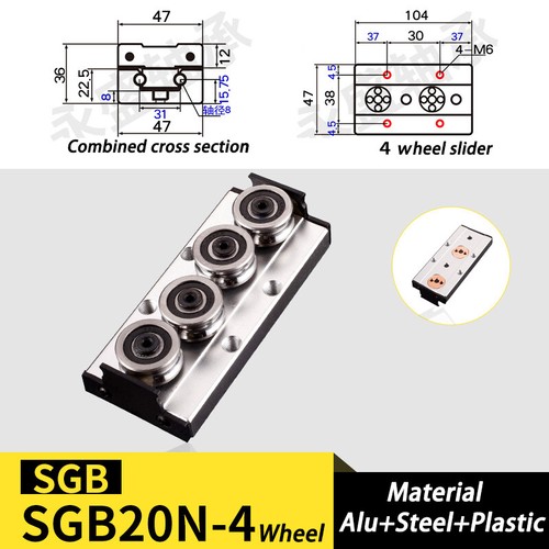SGB10 - SGB35 Dual-Axis Linear Rail Bearing Guide Slide Carriage Block CNC - Picture 18 of 60