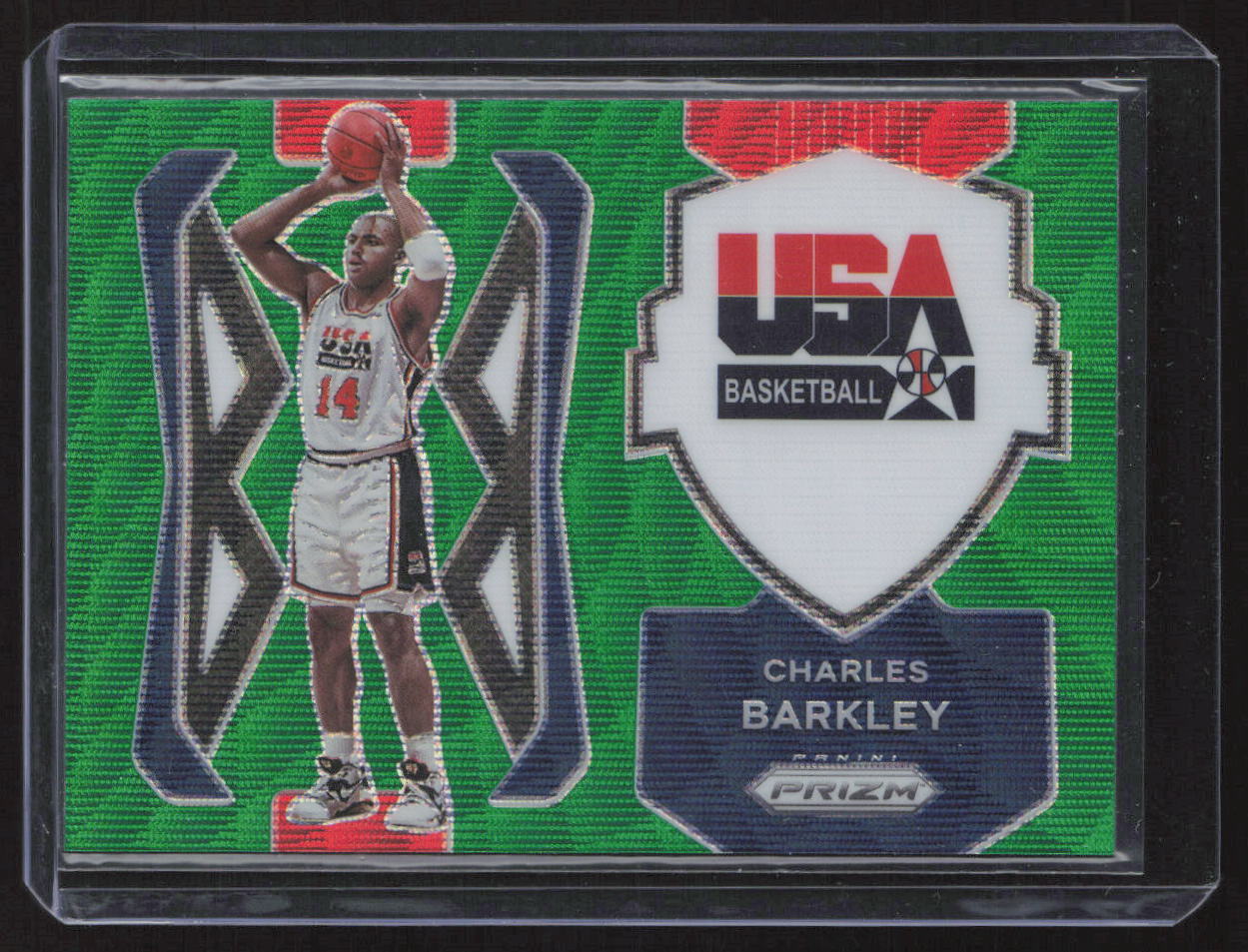 2021-22 Panini Prizm Charles Barkley USA Basketball Prizms Green Wave #9