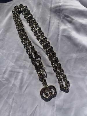 Gucci Gold Chain Belt - Necklace - GG Interlocking Italy - New - Measures 32in