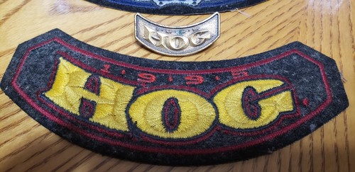 LOTE DE PARCHES/PINES DEL GRUPO DE PROPIETARIOS HARLEY HOG 1994 Y 1995 PARCHE/PIN Y PARCHE BROS.CLUB - Imagen 2 de 5