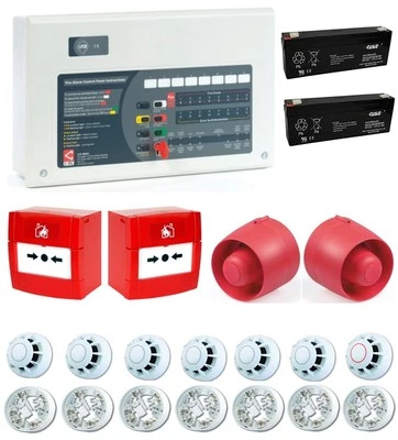 C-TEC 8 Zone Conventional Fire Alarm Kit 7 Detectors 2 Call Points 2 Sounders
