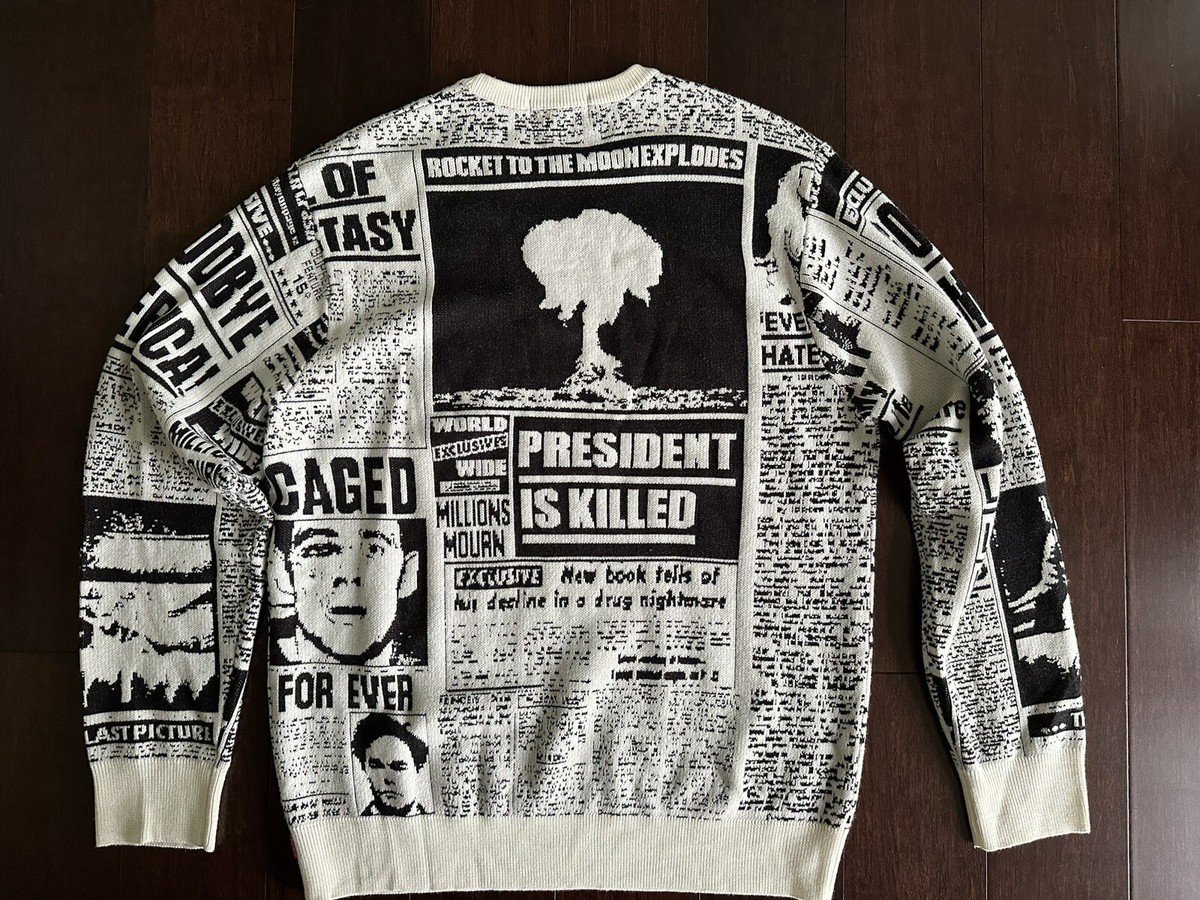 FW18 Supreme Newsprint Sweater size M medium jumper FW18 Supreme Newsprint Sweater size M medium jumper
