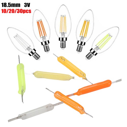 10/20/30pcs 18.5mm 3V LED Filament Lamp Light For Edison Bulbs Home DIY Lights - Picture 12 of 17