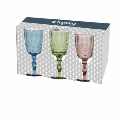 3er Set Weinglas Madame, multicolor, 260 ml. Volumen, von Tognana