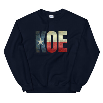 KOE (Wetzel) Texas Flag Unisex Sweatshirt Various Colors/Sizes