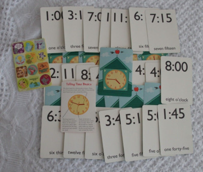 Playskool Telling Time Flash Cards Educational Grade 1 Travel Homeschool Clock