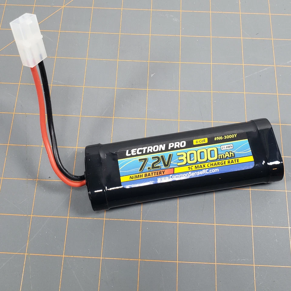 Paquete plano Lectron Pro NiMH 7,2 V (6 celdas) 3000 mAh con conector Tamiya Foto 2 de 3