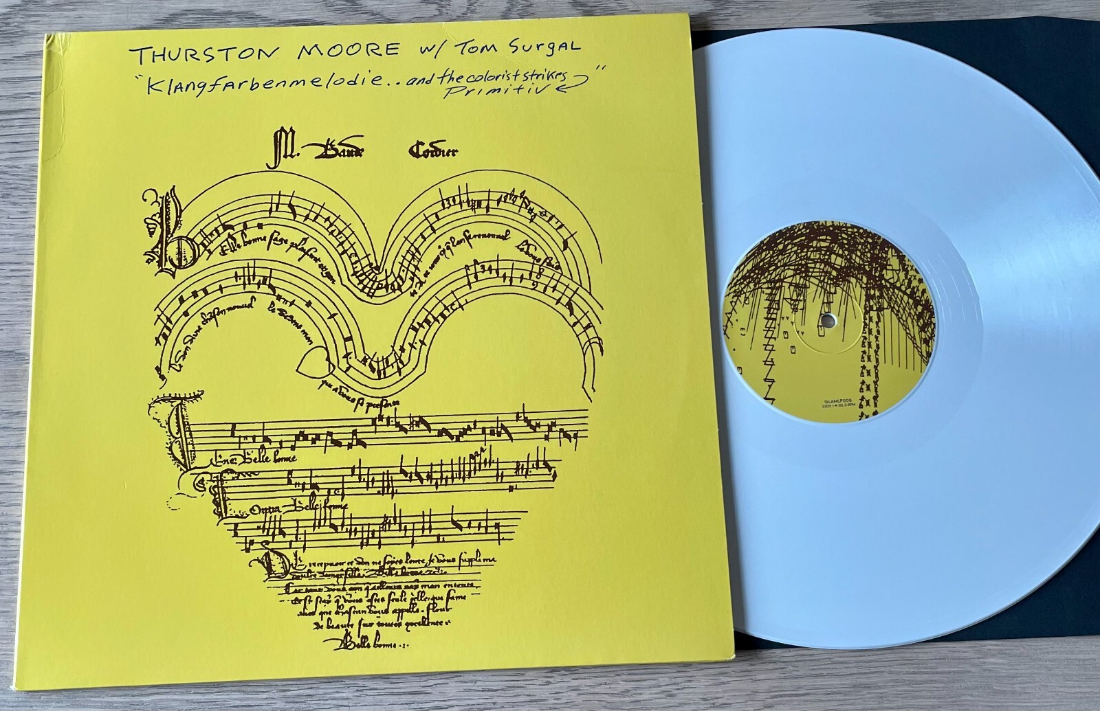 THURSTON MOORE KLANGFARBENMELODIE LP GLASS MODERN (2018) MINT MINUS WHITE VINYL