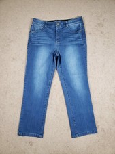 Democracy Ab Solution Women's Jeans Stretch Ankle Elastic Waist Blue Size 8