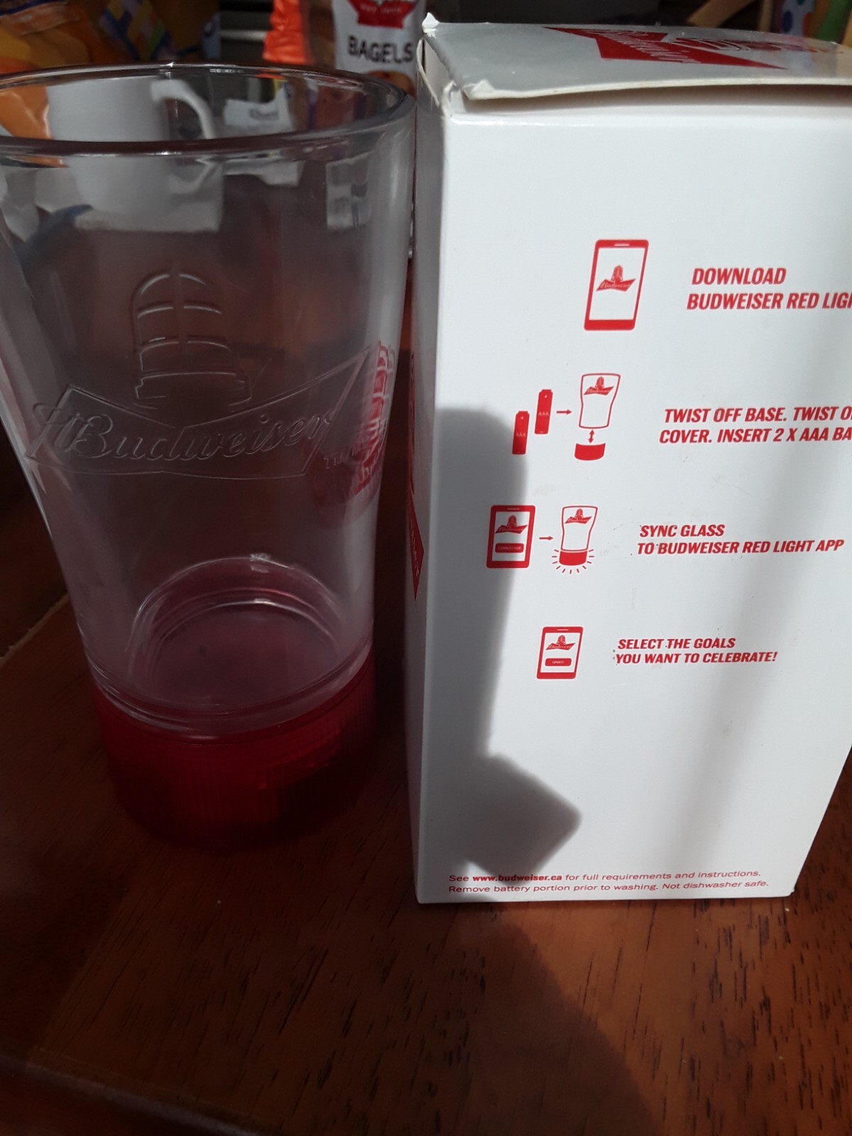 Budweiser Red Light Goal Glass Sync Bluetooth Beer Cup 414ml