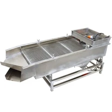 110V Full Stainless Steel Linear Vibrating Screen Double Layers 8mm & 6mm