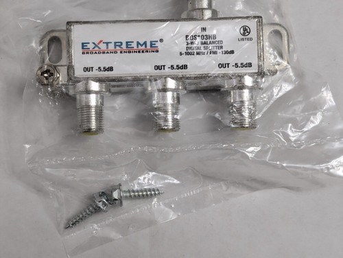 Extreme Balanced 3 Way HD Digital High Performance Coax Cable Splitter BDS103HB - Picture 10 of 11