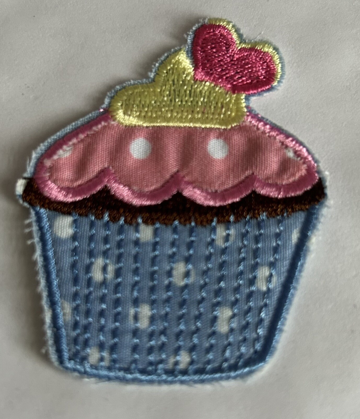 Cupcake with Heart  Iron On Patch Sewing Crafts DIY  Clothing Embellishment-image