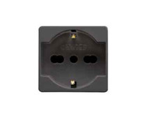 GEWISS GW 21246 PRESA SCHUKO 2P+T 16A BIVALENTE SERIE SYSTEM BLACK