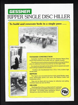GESSNER RIPPER SINGLE DISC HILLER BROCHURE | eBay