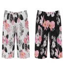 Women's Plus Pleated Elasticated Floral Print Culottes Ladies New Stretch Shorts