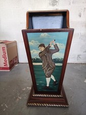 Golf Themes 40s Era Umbrella Stand. Unique Walking Stick Holder Bin Vintage