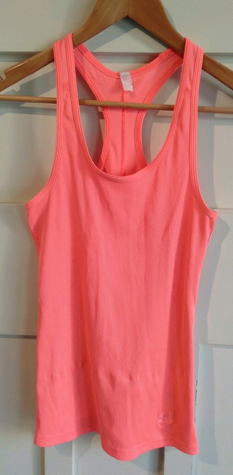 Under Armour Flouro Pink Women's Racer Back Tank Top Activewear Gym Running XS