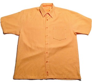 Nuevo Blanco y Naranja Ferruche para Hombre Camisa Manga Corta a Cuadros  Pequeños Talla L | eBay