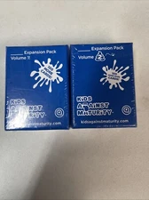 KIDS AGAINST MATURITY Card Game Expansion Packs Vol 1 & 2: 100 More Cards Each