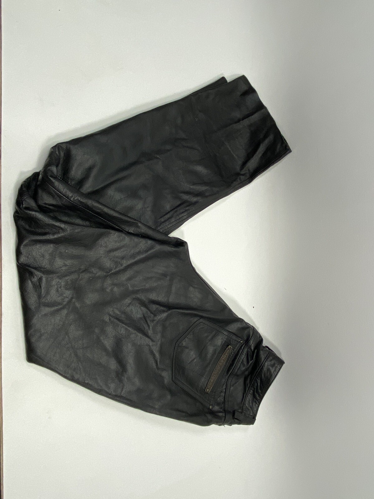 Harley Lace Up Faux Leather Pants - Black
