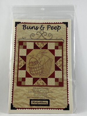 Buns & Peep April Patchwork a Year 12" Quilt Embroidery Pattern Kathy ...