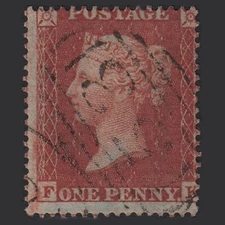 T11_19 GB QV 1855 1d RED-BROWN PLATE 12 SG21-C4(1) KK VFU BATH 53 MISPERF