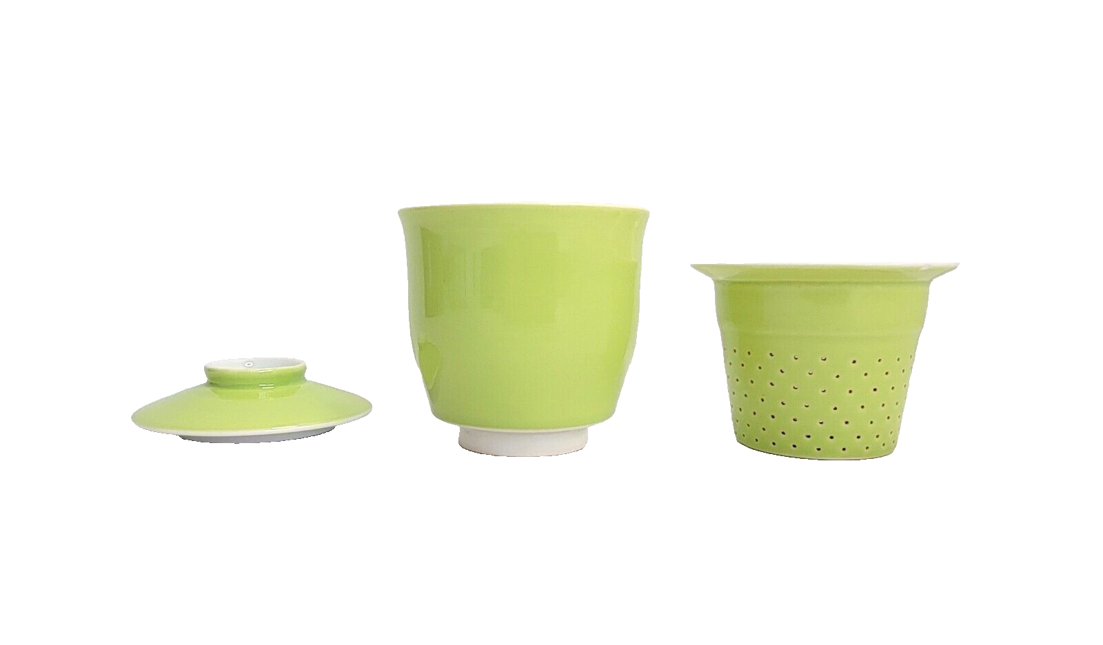 The Tea Spot Tech Teaware, Green Ceramic, 3 Piece Infuser Mug w/ Strainer & Lid