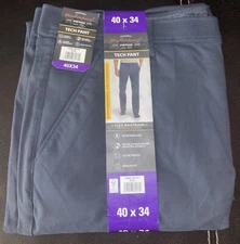 Mens Weatherproof Vintage Tech Pants Stretch Blue Size 40 x 34 NEW with tags
