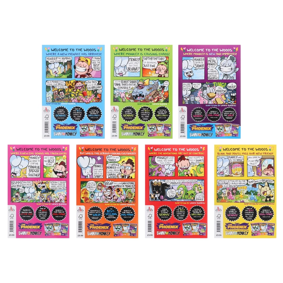 Bunny vs Monkey Series By Jamie Smart 7 Books Collection Set - Ages 7-9 - PB - Image 3 of 4