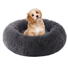 Calming Dog Bed, Dog Beds Fits up to 15 lbs Pets, Fluffy Donut Dog Cat Bed ...