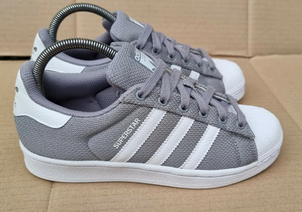 ADIDAS TRAINERS GREY WEAVE SIZE UK LOGO WORN ONCE EXCELLENT | eBay