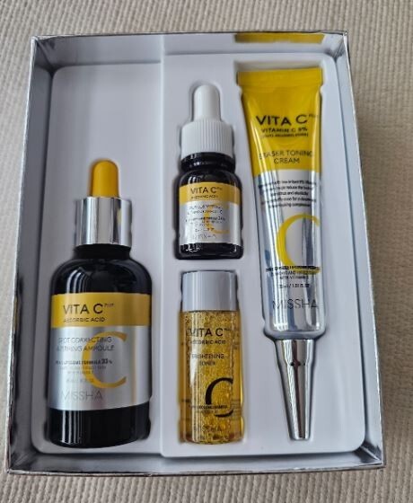 MISSHA Vita C Plus Ascorbic Acid 2pcs Set - 4 Items Ampoule Cream
