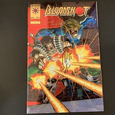 Bloodshot#0 Gold Variant Wraparound Chromium! Signed 2x! 1994 NM+Awesome Cvr.