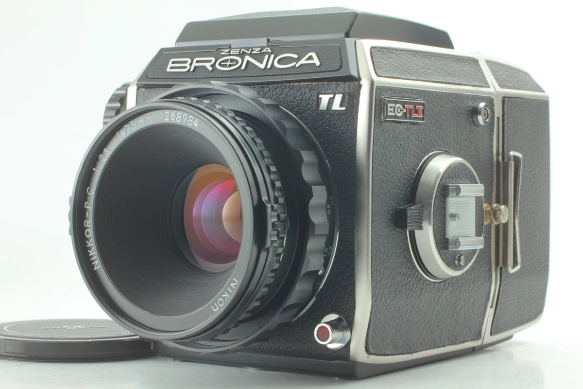 [NEAR MINT] Bronica EC-TL II w / Nikon NIKKOR-P.C 75mm F2.8 Film Back From  Japan
