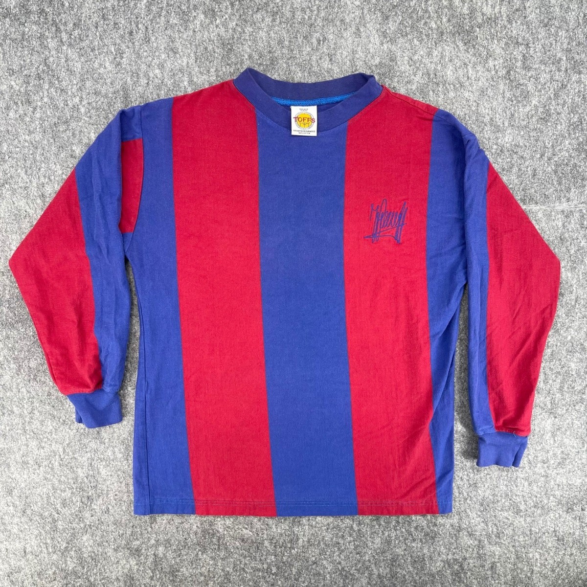 TOFFS Johan Cruyff Barcelona Shirt M Red Striped Long Sleeve