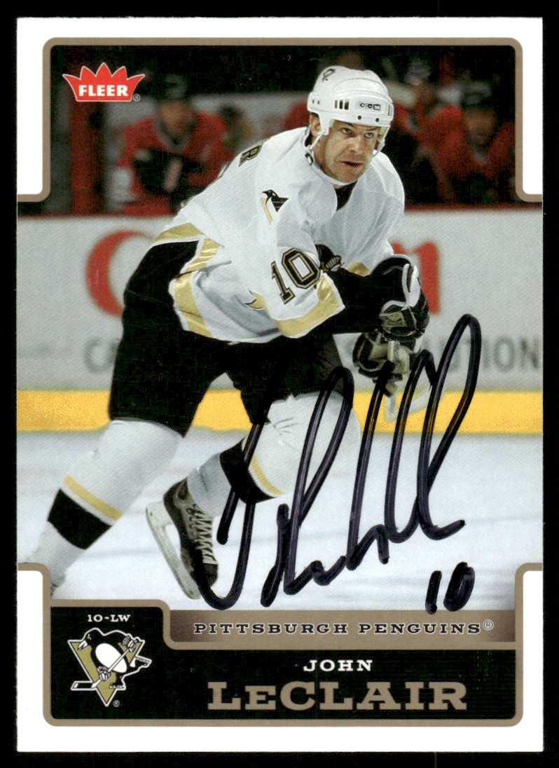 2006-07 Fleer John LeClair Auto Pittsburgh Penguins #159