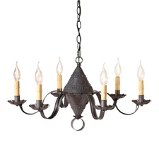 6-Arm Concord Chandelier in Kettle Black Made in the USA