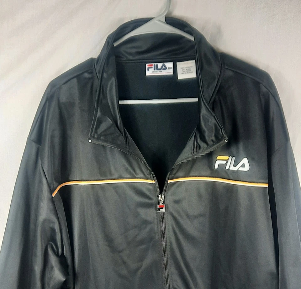 Fila Mens Track Jacket Size 4XLT Black Zip Front Athletic - Image 2 of 4
