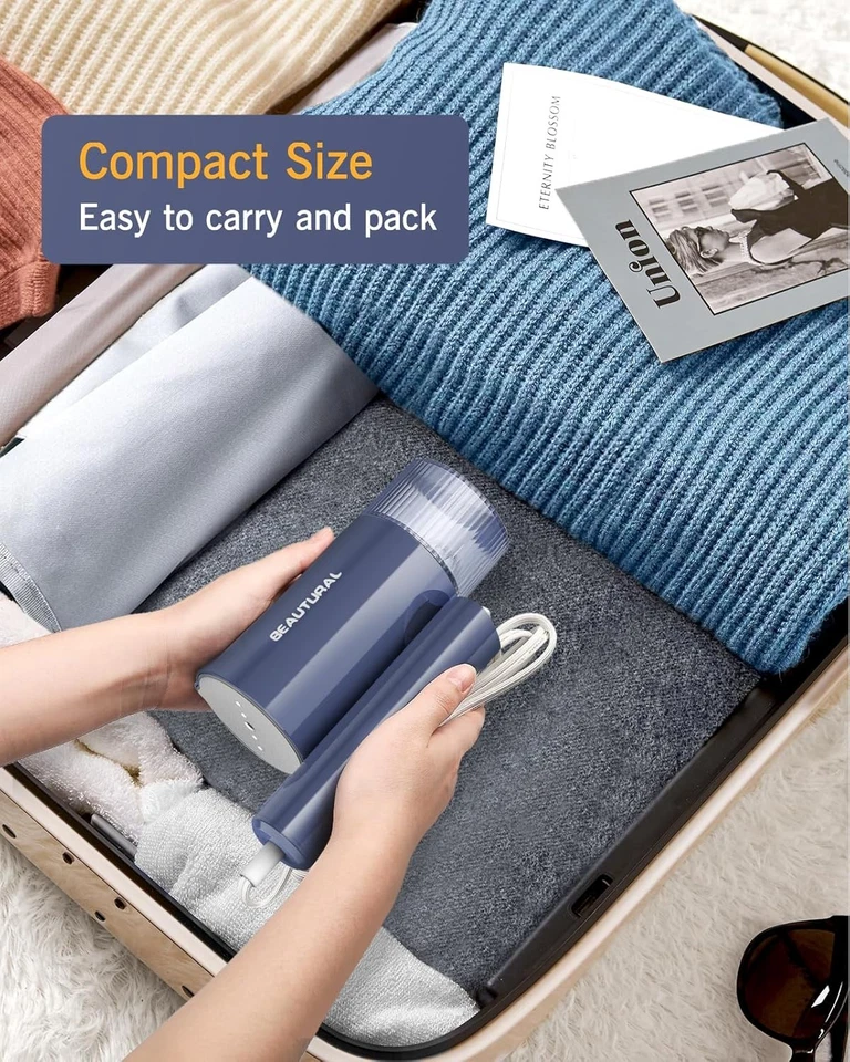 BELUTURAL Vaporera para Ropa, Plegable Portátil Ropa Arrugas Azul  Foto 4 de 4