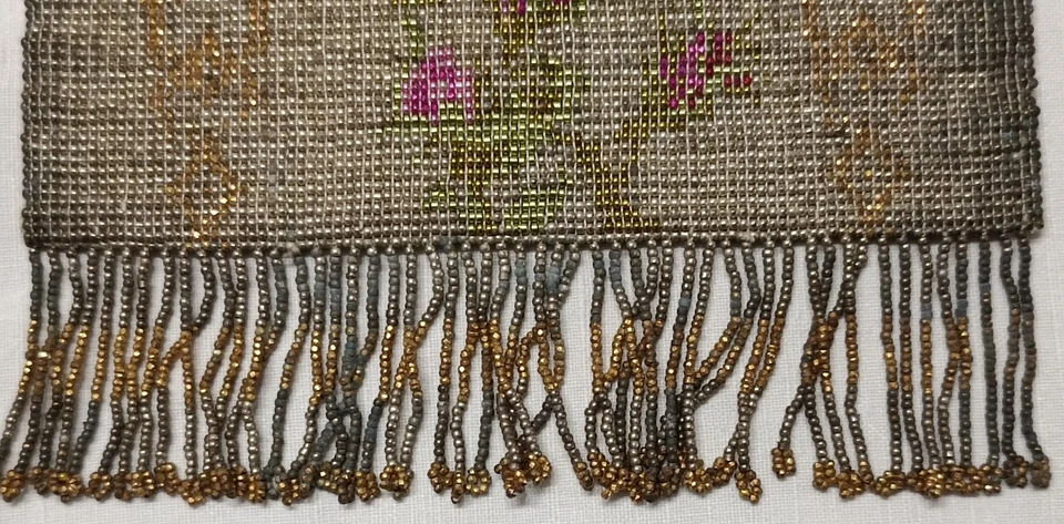 Ancien Sac à main  'cotte de mailles'  Fleurs argenté Art Nouveau P: 200 gr - Photo 2/4