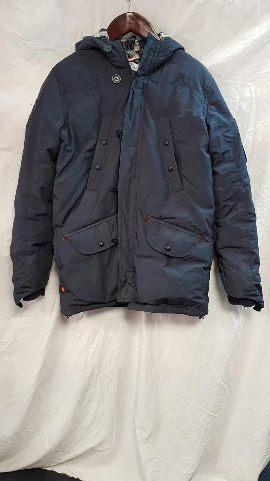 Levi's Padded Insulated Jacket Mens Large Full-Zip Coat, Blue