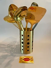 Berglander Gold Cooking Kitchen Utensils Set, Stainless Steel 11 Pieces 