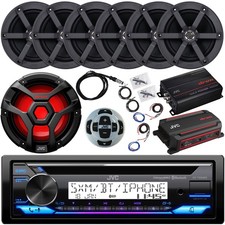 JVC KDT92MBS CD Receiver, Remote, 6x 6.5" Speaker, Amp w/2 Kits, 10" Sub,Antenna